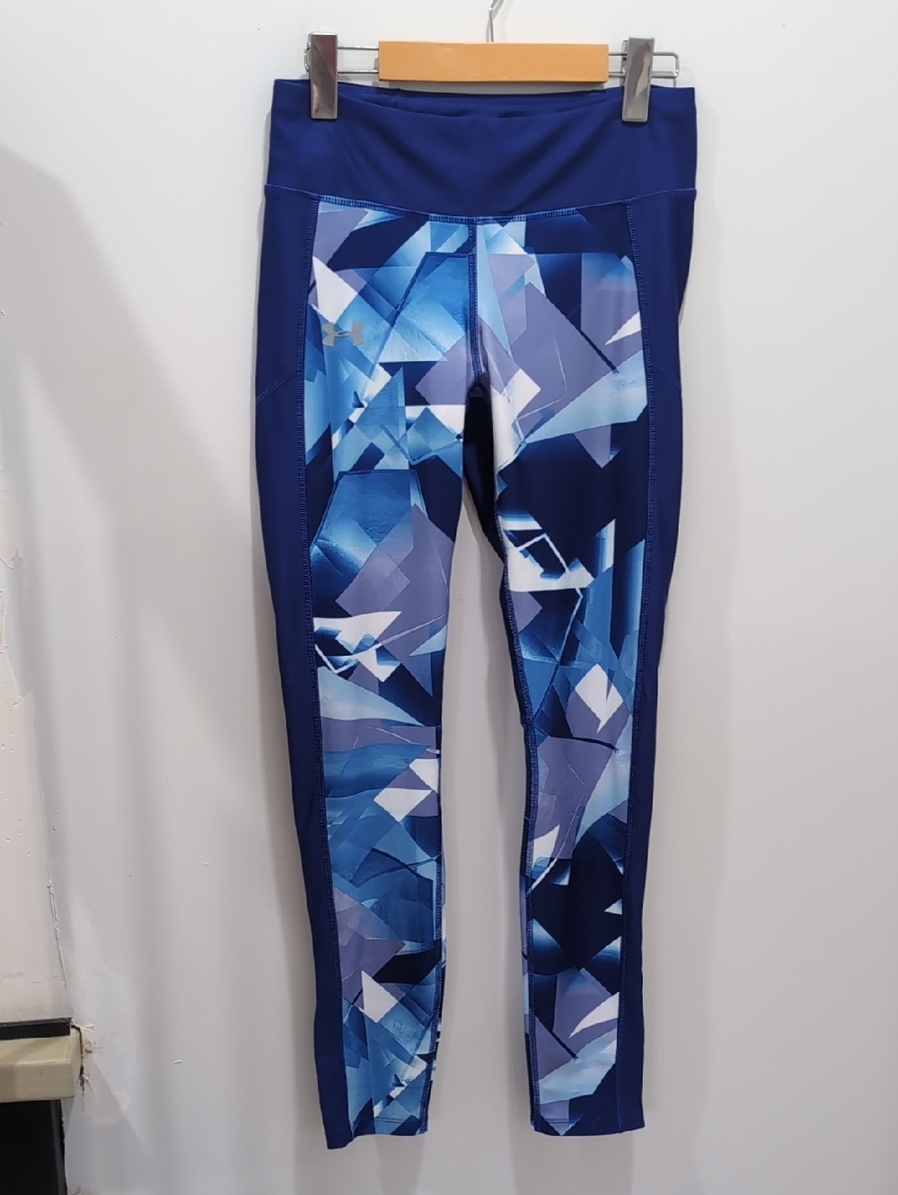 UNDER ARMOUR | Women's Blue Geometric Heatgear Compression Full Length Leggings